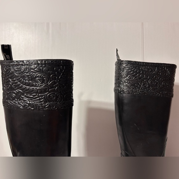 BOGS #52323 ANNE black tall waterproof rain boots women size 7 - Picture 7 of 13